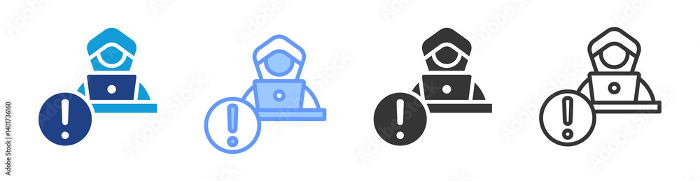 Aufkleber Hacking icon set multiple style collection
