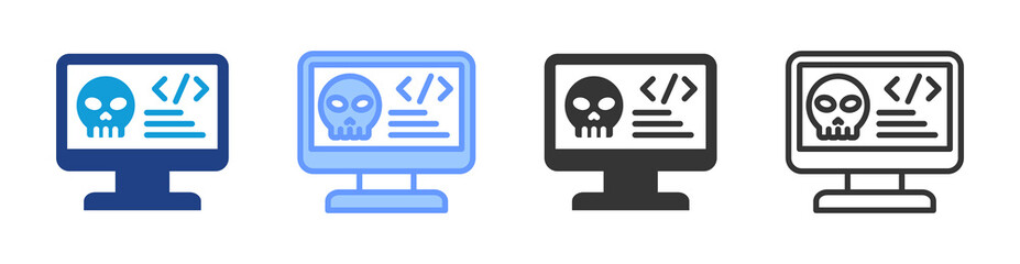 Hacking Code icon set multiple style collection