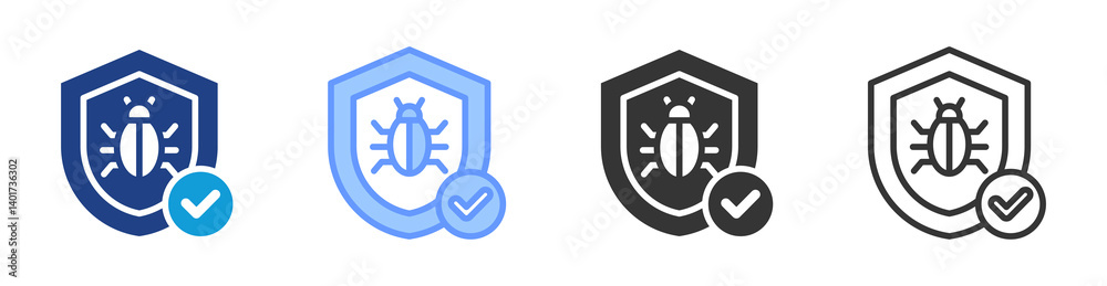 Poster Antivirus icon set multiple style collection