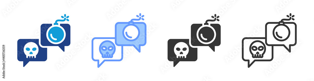 Aufkleber Danger Chat icon set multiple style collection