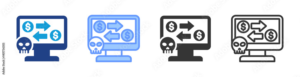 Poster Danger Transfer icon set multiple style collection