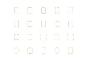 Yellow Golden Ornamental Vintage Decoration Frames Set