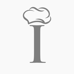 Restaurant Logo On Letter I Concept With Chef Hat Symbol