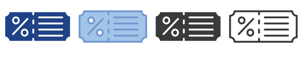 ticket discount Icons Collection – Multiple Vector Styles Icons