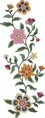 Fall colors floral on vines vector illustration
