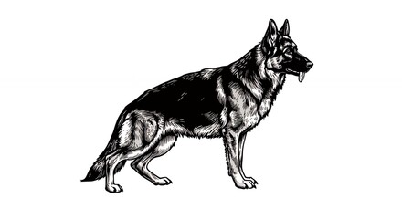 Fototapeta premium Stylish german shepherd illustration