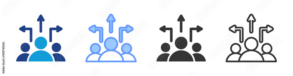 Poster Career Choice icon set multiple style collection