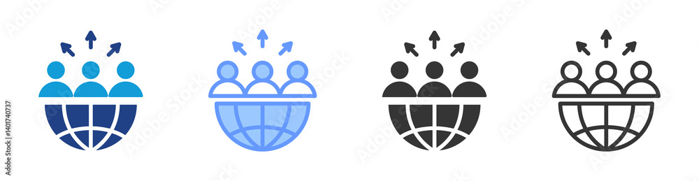 Aufkleber Outsource icon set multiple style collection