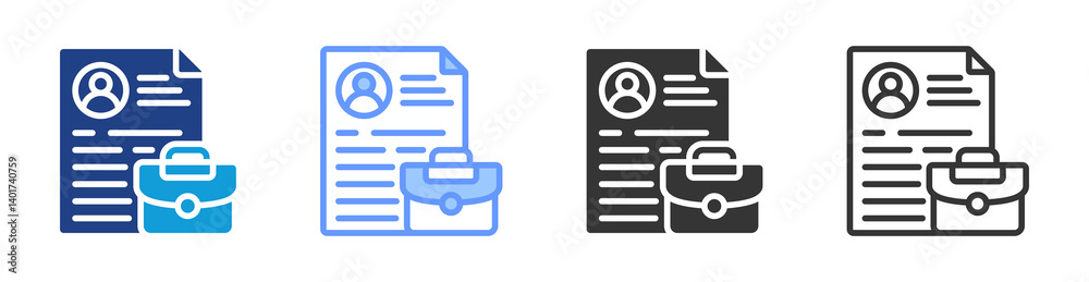 Poster Cv icon set multiple style collection