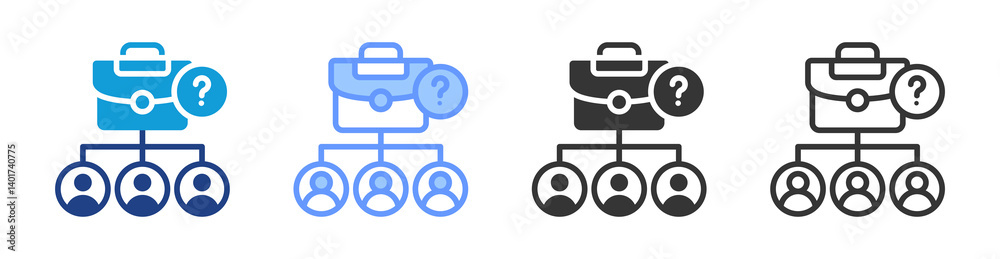 Poster Job Position icon set multiple style collection