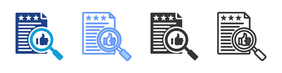 Review icon set multiple style collection