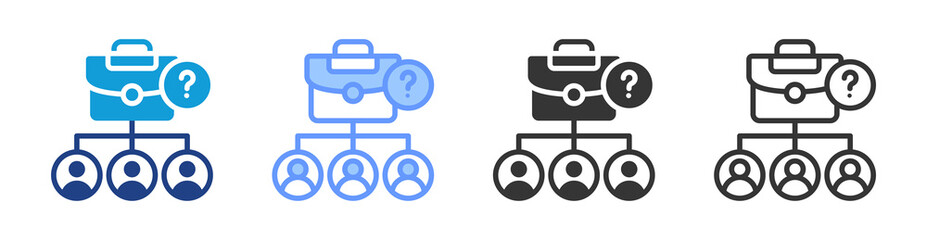 Job Position icon set multiple style collection