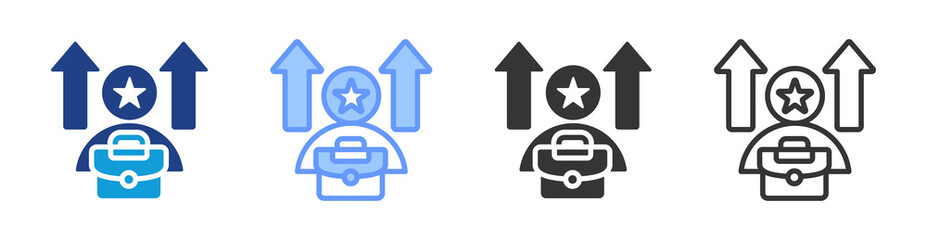 Obraz premium Job Promotion icon set multiple style collection