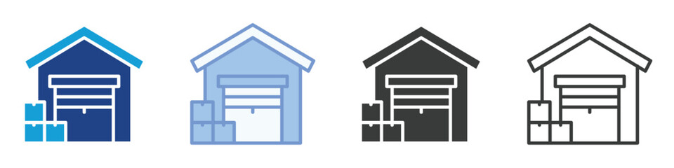 Warehouse Icons Collection – Multiple Vector Styles Icons