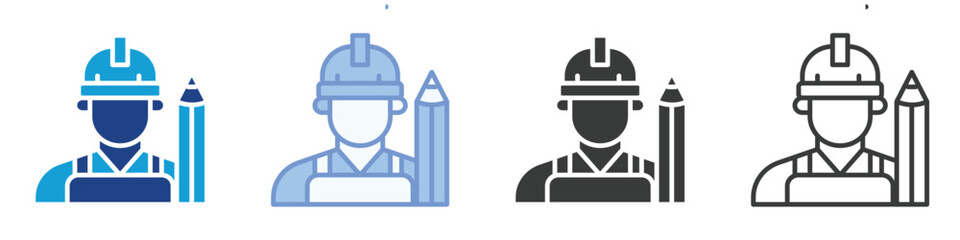worker with pencil Icons Collection – Multiple Vector Styles Icons