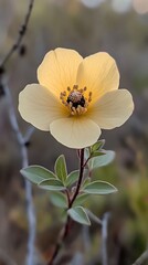 Pale Yellow Flower Closeup