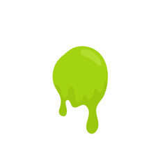 Liquid toxic drop. Flowing green sticky liquid. Vector illustration with toxic blob