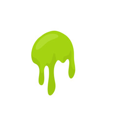 Liquid toxic drop. Flowing green sticky liquid. Vector illustration with toxic blob
