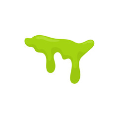 Liquid toxic drop. Flowing green sticky liquid. Vector illustration with toxic blob