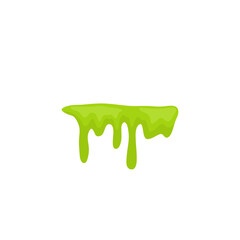 Liquid toxic drop. Flowing green sticky liquid. Vector illustration with toxic blob