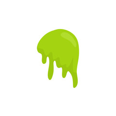 Liquid toxic drop. Flowing green sticky liquid. Vector illustration with toxic blob