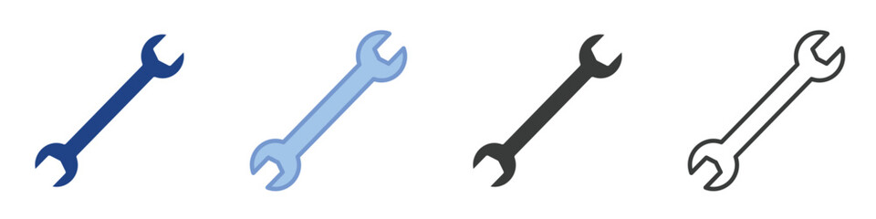 Wrench Icons Collection – Multiple Vector Styles Icons