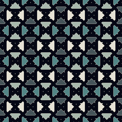 Geometrical ornament. Seamless pattern. Abstract backdrop. Figures wallpaper. Geometric background. Ethnic motif. Mosaic ornate. Digital paper. Textile print. Web design. Vector art work