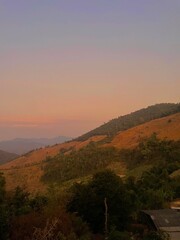 Naklejka premium sunset in the mountains