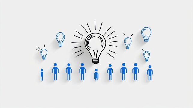 This image showcases a collection of 15 minimalist outline icons that symbolize various aspects of visionary thinking innovation and collaborative problem solving