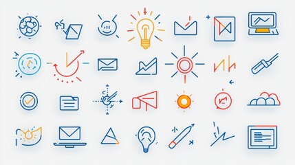 A diverse set of cursor icons in various shapes colors and styles designed for use in digital interfaces and applications