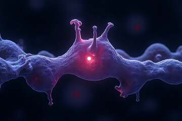 Exploring neuron activity microscopic level scientific visualization abstract environment close-up