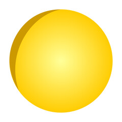 Radiant Yellow Sphere with Subtle Gradient and Shadow on White Backdrop