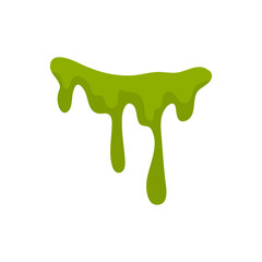 Matcha flavor melts and drips. Vector illustration 