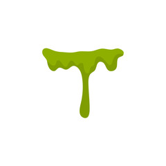 Matcha flavor melts and drips. Vector illustration 