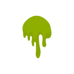 Matcha flavor melts and drips. Vector illustration 