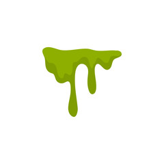 Matcha flavor melts and drips. Vector illustration 
