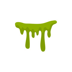 Matcha flavor melts and drips. Vector illustration 