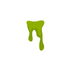 Matcha flavor melts and drips. Vector illustration 