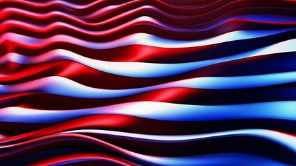 Abstract Red, White, and Blue Wave Pattern