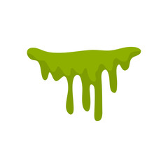 Matcha flavor melts and drips. Vector illustration 