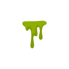 Matcha flavor melts and drips. Vector illustration 