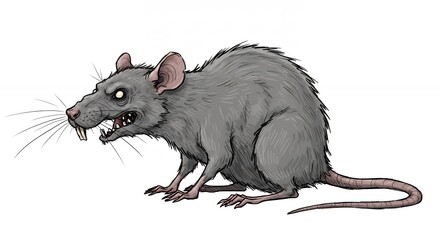 Angry cartoon rat illustration