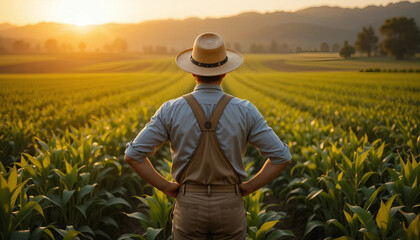 Fototapeta premium farmer in field
