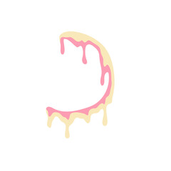 Vanilla milk and strawberry ice cream melted