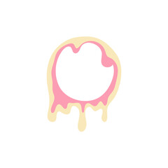 Vanilla milk and strawberry ice cream melted