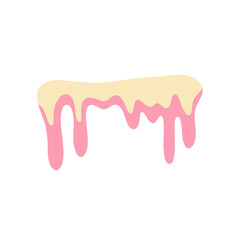 Vanilla milk and strawberry ice cream melted