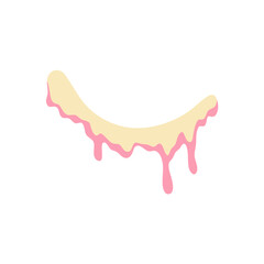 Vanilla milk and strawberry ice cream melted