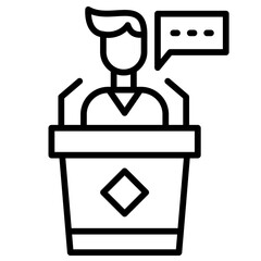 Public Speaking outline icon