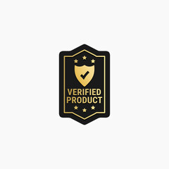 Verified product label isolated EPS. Best Official Certified Label for product packaging design element. Elegant verified sign for packaging design element.