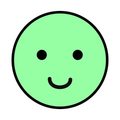 シンプル表情アイコン色付き　にっこり